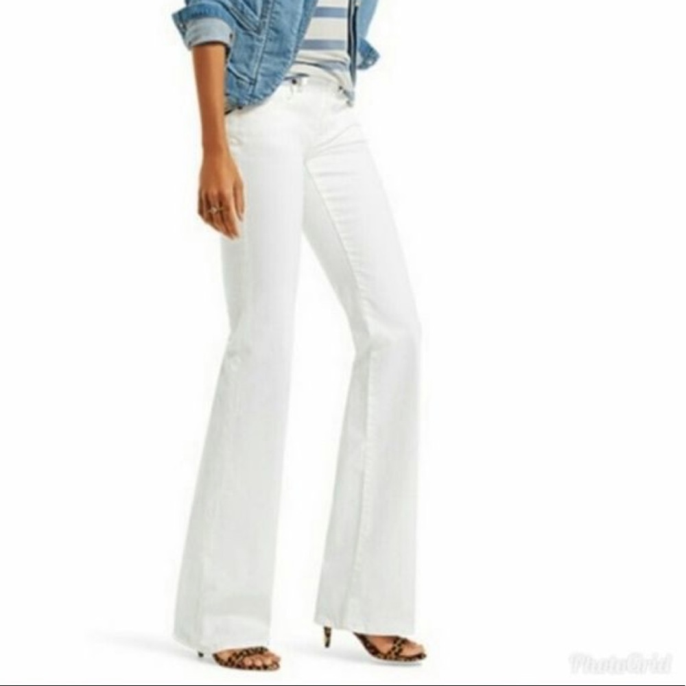 Cabi Jeans Flare Zip Pocket 4 x 32 White 335R